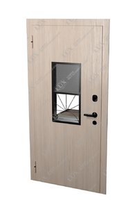 входная дверь с кассовым модулем, отделка с двух сторон ламинат