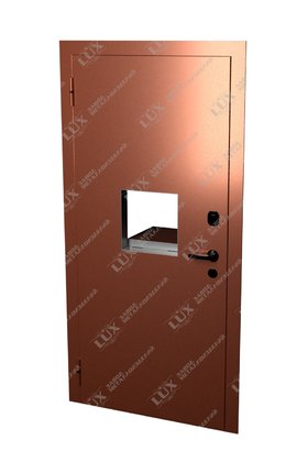 кассовая дверь с окошком (открывание внутрь), окрас порошковое напыление