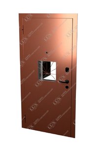 дверь для кассы с решеткой, окрас порошковое напыление